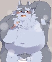 0119_muu 2021 anthro balls belly blush censored flaccid genitals kemono male male_only moobs navel overweight overweight_anthro overweight_male penis solo solo_male tokyo_afterschool_summoners tsathoggua video_games