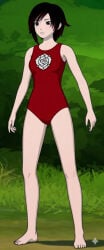 1girls ai_generated female female_only leotard red_leotard ruby_rose rwby solo