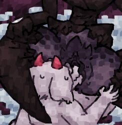 anthro bodily_fluids bovid caprine cunnilingus darkner deltarune dominant dominant_female duo female genitals hi_res horn male male/female mammal oral pubes ralsei roaring_knight scaliescum sex small_horn snow submissive submissive_male sweat sweatdrop undertale_(series) vaginal vulva