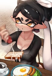 +_+ 1girls after_handjob after_sex bangs big_breasts blush breakfast breasts callie_(splatoon) censored censored_penis cleavage coffee cum cum_eating cum_on_food cumshot cute eating_cum female female_focus gokkun handjob hi_res high_resolution highres hizake inkling kashu_(hizake) large_breasts light-skinned_female light_skin long_hair looking_at_partner milking_handjob mole mole_under_eye mosaic_censoring multicolored_hair nintendo no_eyewear open_mouth penis_milking pointy_ears pseudo_hair shiny_hair sitting smooth_skin splatoon splatoon_2 symbol-shaped_pupils tentacle_hair two_tone_hair very_long_hair viewed_from_above wide_eyed yellow_eyes