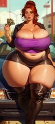 1girls ai_generated backview bbw car car_hood_pose child-bearing_hips child_bearing_hips cleavage cum_in_mouth curvaceous curvy curvy_figure dumptruck_ass female female/female female_focus female_only freckles_on_breasts gigantic_ass gigantic_breasts gnarrl hourglass_figure huge_ass hyper_ass hyper_butt imminent_sex money moody offering_sex outdoors prostitution red_hair redhead sexy_female skimpy_clothes skindentation solo_focus thick thick_ass thick_butt thick_hips thick_legs thick_thighs tight_clothes tight_clothing tired tired_expression tired_eyes tired_look top_heavy venus_body voluptuous voluptuous_female whore whored_out wide_hips wide_thighs