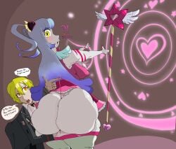 ass_grab big_ass don_quixote_(limbus_company) limbus_company lobotomy_corporation looking_back magic project_moon queen_of_hatred sassy_dolly shocked viewed_from_behind yuri