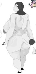 anthro areola big_breasts biped breasts erection female generation_2_pokemon genitals glans hooves horn looking_back meckmeck00124 miltank nintendo nipples nude nude_anthro nude_female penis pokemon pokemon_(species) rear_view smile standing tail