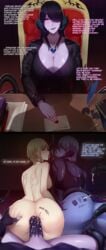 1futa 2girls 2koma anal ashe_mox_thyleena au_ra barbed_penis black_hair black_sclera blonde_hair blowjob blue_eyes blush body_writing breasts captured cleavage clothed_sex completely_nude cum cum_in_ass cum_in_pussy cum_inside cum_on_body daeriion_aeradiir dialogue english_text ethelryth_mox fellatio female final_fantasy final_fantasy_xiv futa_on_female futanari green_eyes hair_over_one_eye hidden horns human humanoid hyur instant_loss_2koma kairos+ large_breasts necklace nude nude_female pale_skin penis red_eyes scaled_penis scales sex smirk stealth_sex tail tentacle text threesome under_desk under_the_table vaginal_penetration