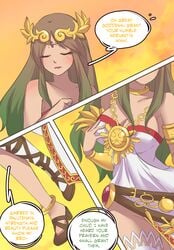 1boy 2girls breast_expansion comic dark-skinned_female dark_skin english_text gender_transformation goddess hair_color_change hair_growth kid_icarus kid_icarus_uprising meowwithme(artist) mtf_transformation nintendo original original_character palutena rule_63 text transformation