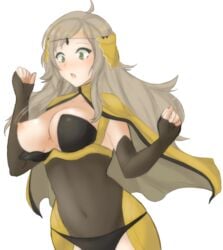 1girls blonde_hair blush female female_only fire_emblem fire_emblem_fates green_eyes mostly_clothed nintendo nipple_slip ophelia_(fire_emblem) panties solo solo_female surprised tridisart wardrobe_malfunction