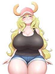 areolae big_breasts blonde blonde_hair blush breasts busty cap green_eyes happy hat heterochromia huge_breasts huge_thighs large_areolae large_breasts lucoa mature mature_female milf miss_kobayashi's_dragon_maid nipples quetzalcoatl_(dragon_maid) solo solo_female tagme thick_thighs wide_hips yabby yellow_eyes yellow_hair