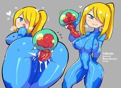 1boy 1girls ass baby_(metroid) big_ass big_breasts breasts crap-man female from_behind large_breasts male metroid metroid_(creature) nude samus_aran sex straight zero_suit zero_suit_samus