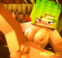 1girls 3d adult arthur32 ass big_breasts brown_eyes character_profile clitoris commission erect_nipples female female_only green_hair horny_female inviting_to_sex looking_at_viewer mine-imator minecraft nude nude_female outside spread_legs tagme vagina