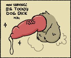 balls bodily_fluids canid canine canis dog_penis domestic_dog doodledoggy dripping english_text fur furry_balls genital_fluids genitals glistening glistening_genitalia glistening_penis horny_(disambiguation) knot male mammal musk penis precum precum_drip red_penis shaded simple_background simple_coloring simple_shading solo sparkles sweat sweaty_balls sweaty_genitalia text vein veiny_penis