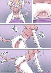 absurd_res anthro ass bodily_fluids bottomless brother brother_and_sister clothed clothing comic cowgirl_position duo erection female female_on_top female_penetrated fur genital_fluids genitals hair hi_res incest internal iris_(ratcha) looking_at_viewer male male/female male_on_bottom male_penetrating male_penetrating_female mammal mixed_media mouse multicolored_hair murid murine nude on_bottom on_top page_39 penetration penis piercing pussy ratcha rodent sex sibling simple_background sister skye_(ratcha) sweat text twincest twins uterus vaginal_penetration x-ray