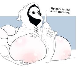 cum cumshot female hoodie huge_breasts large_penis mask minmin paizuri plague_doctor rule_63 scp-049 scp_foundation skullminiac titjob