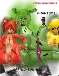 3females 3girls female female_focus female_only five_nights_at_freddy's five_nights_in_anime foxy_(fnaf) multiple_girls phantom_chica phantom_foxy_(fnaf) springtrap springtrap_(fnaf) tagme toy_chica_(fnaf) trio trio_focus