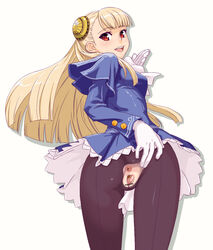 1girls ass blonde_hair blush capcom capcom_fighting_evolution capcom_fighting_jam censored female highres hou_(hachiyou) ingrid_(capcom) long_hair looking_back pantyhose pussy red_eyes spread_anus spread_pussy torn_clothes torn_pantyhose urethra