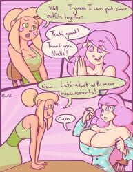 1girls big_breasts bobbi_(ruffsketches) breasts comic comic_page dialogue oc original_character ruffsketches_(artist) text text_bubble