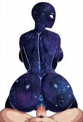 1boy 2d absurd_res ai ai_generated arms_under_breasts ass_focus ass_up back_view background bald big_ass big_breasts big_penis blue_anus blue_pussy blue_skin civitai completely_nude constellation cosmic_skin erect_penis female from_behind galaxy_(telepurte) hairy_pubes hi_res looking_at_viewer looking_back no_ears no_mouth no_pupils nude penis pov sex space stable_diffusion stars telepurte thick_ass thick_thighs vagina vaginal_penetration veiny_penis white_background white_pupils