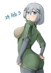 "the_goat" big_ass big_breasts blue_eyes daebom dated military_uniform patreon short_hair t-34-85 t34_family tagme war_thunder white_hair