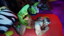 2boys 3d anal animated ass bed bedroom blonde_hair czad0ra gay goblin_(warcraft) goblin_male green_skin interspecies male_focus male_only muscle muscular muscular_male nude overly_muscular pucker_(puckernjimi) size_difference small_dom_big_sub tagme thrusting thrusting_into_ass video world_of_warcraft yaoi