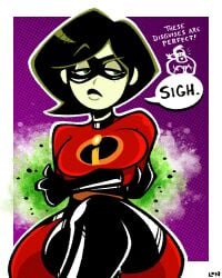 1girls black_hair breasts cosplay curvy disney disney_channel elastigirl elastigirl_(cosplay) helen_parr kim_possible legendofnerd pixar purple_background shego skin_tight solo_focus superheroine the_incredibles thick_thighs white_background wide_hips