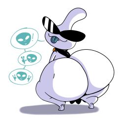 1boy alien alien_boy alien_humanoid anthro anthro_only ass big_ass big_butt breathotter bubble_ass bubble_butt butt butt_crack dat_ass dumptruck_ass fat gigantic_ass gigantic_butt huge_ass huge_butt large_ass looking_at_viewer looking_back mario_(series) massive_ass massive_butt nintendo orbulon pale-skinned_male pale_skin solo solo_male text text_bubble thick_ass tongue tongue_out warioware white_skin