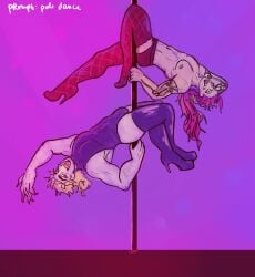 2boys diavolo dio_brando jojo's_bizarre_adventure male male/male male_only pole pole_dancing stardust_crusaders succikkodraws vento_aureo