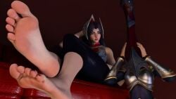 1girls 3d feet female female_only foot_fetish irelia_xan league_of_legends luxanna_crownguard soles solo