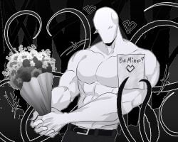 <3 1boy 1male creepypasta flower gay male male_focus male_only male_solo mrputt muscular romantic slenderman solo solo_male valentine's_day yaoi