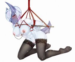 absol angry bondage bound bsdm clothing delsere_(foxxheart) delsere_absol_mega_absol forced foxxheart game_freak hi_res lingerie nintendo nipple_chains pokemon pokemon_only restraints rope rope_bondage rope_harness tagme