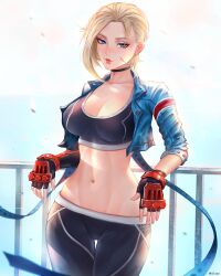 1girls abs athletic_female big_breasts blonde_hair blue_eyes cammy_white capcom clothed clothing color female female_focus female_only gloves hi_res large_breasts light-skinned_female light_skin looking_at_viewer mature_female mcdobo muscles muscular muscular_female short_hair slim_waist solo solo_female street_fighter street_fighter_6 tagme thick_thighs wide_hips