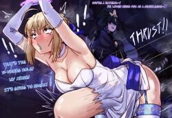 absurd_res absurdly_large_cock anal anal_sex animal_genitalia artoria_pendragon bondage bound clothing dress duo english_text equid equine equine_genitalia erbrobruh fate_(series) female feral genitals hands_tied hi_res horse human male male/female mammal penetration stomach_bulge text type-moon wrong_hole