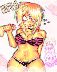 1boy 1girls artist_request balls bra breasts cleavage cum cum_on_face female forsaken_(roblox) handjob noob_(forsaken) panties penis pubic_hair roblox roblox_game robloxian scene_noob standing stomach tagme thighs