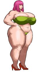 archer_(clash_of_clans) archer_(clash_royale) big_breasts blue_eyes breasts breasts_bigger_than_head clash_(series) clash_of_clans clash_royale clothed clothing d-vile female female_only green_hair high_heels huge_breasts panties partially_clothed partially_clothed_female shiny shiny_skin solo solo_female supercell thick_thighs venus_body voluptuous voluptuous_female