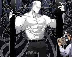 2boys creepypasta gay male male_only male_solo mrputt muscular muscular_male slenderman solo solo_male yaoi