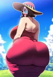 ai_generated ass ass_focus big_breasts breasts breasts brown_hair bursting_breasts cleavage d-art_style gigantic_ass huge_breasts lubbasdump mad_moxxi massive_ass massive_breasts short_hair wide_hips