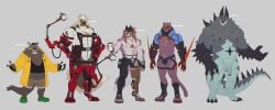 4_fingers 5_fingers abs amputee anthro balls biped canid canine claws clothed clothing countershade_fur countershade_torso countershading dipstick_tail disability double_amputee duma_(jacketbear) felid fingers flaccid foreskin fur genitals hi_res humanoid_genitalia humanoid_penis jacketbear kunyit_(jacketbear) lala_(jacketbear) male mammal markings mict_(jacketbear) muscular muscular_anthro muscular_male oldd_(jacketbear) pantherine pawpads pecs penis prosthetic prosthetic_arm prosthetic_leg prosthetic_limb quadruple_amputee scalie scar tail tail_markings uncircumcised