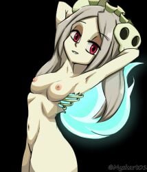 1girls bloody_marie blush female flat_chest myskart nipples skullgirls small_breasts