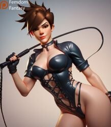 1girls ai_generated black blizzard_entertainment bondage bondage breasts dominant domination dominatrix face female femdom femdomfantasyai gear outfit overwatch overwatch_2 panties pov sexually smug solo submission suggestive thighs tracer whip