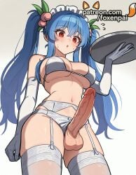 1futa 2025 ai_generated artist_name big_breasts big_breasts big_chest bikini bikini_top blue_hair blush breasts breasts breasts bust busty chest cock dick elbow_gloves erection food foxenpai futanari garter_belt garter_straps gloves hair_ornament hi_res high_quality high_resolution highres holding_tray large_breasts large_penis long_hair maid_headdress navel patreon patreon_username peach penis red_eyes solo stable_diffusion swimsuit tenshi_hinanawi testicles thighhighs touhou tray uncensored veins veiny_penis watermark white_gloves