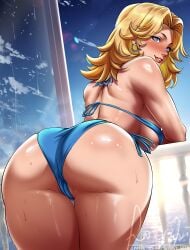 1girls ass ass ass_focus bare_arms bare_legs bare_shoulders bare_thighs big_ass big_breasts big_butt bikini bikini_bottom bikini_top blonde_hair blue_eyes blush clothed clothing color female female_focus female_only foxyart hi_res invisible_woman invisible_woman_(marvel_rivals) large_breasts light-skinned_female light_skin long_hair looking_at_viewer marvel marvel_rivals solo solo_female sue_storm tagme thick_thighs