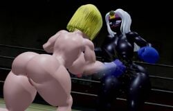 3d 3d_(artwork) 3d_model alien alien_girl alien_humanoid android android_18 android_girl boxing boxing_gloves boxing_gloves_only boxing_match boxing_ring dragon_ball dragon_ball_z duck_dodgers looney_tunes martian martian_(duck_dodgers) milf-fighting-league naked naked_female nude nude_female queen_tyr'ahnee warner_bros warner_brothers