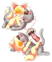 frchpk starfennec 1boy 1girls male female male/female feral feral_on_feral domestic_cat feline vaginal_penetration vaginal_sex sex penis pussy kissing blush closed_eyes cowgirl_position tiberius_magnus fennec fennec_fox canine open_mouth tongue fangs cum cum_inside cum_in_pussy cum_in_uterus cum_on_penis x-ray pillow