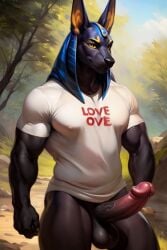 ai_assisted ai_generated anubian_jackal anubis balls ballsack cock cock_worship erect_nipples erect_penis erection male_only muscle muscles muscular muscular_anthro muscular_arms muscular_male muscular_thighs naked naked_male nude nude_anthro nude_male semi_nude