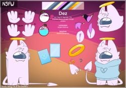 absurd_res ambiguous_gender among_us andromorph angel_demon anus blood blue_blood blue_eyes bodily_fluids bottle clitoris clothed clothing colored colored_blood container cum cum_in_bottle cum_in_container cuntboy cuntboy_sans_balls demgel demon dez_trully_(demon_ascended) digital_drawing_(artwork) digital_media_(artwork) english_text eyebrow_piercing facial_piercing fangs fur furgonomics furry-specific_piercing genital_fluids genitals hair halo herm hermaphrodite hi_res horn humanoid hybrid innersloth intersex looking_at_viewer maleherm model_sheet multi_genitalia not_furry open_mouth penis piercing pussy signature smile solo spade_tail standing tail tail_piercing teeth text tongue toxic_love_nsfw_(artist) unusual_blood unusual_bodily_fluids