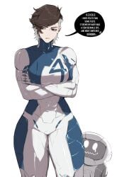 abs brown_hair genderswap_(mtf) marvel marvel_rivals masoq095 mr_fantastic mr_fantastic_(marvel_rivals) muscular muscular_female reed_richards reed_richards_(marvel_rivals) rule_63 rule_63 rule_63 short_hair superheroine thick_thighs thighs tight_suit