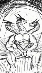 anthro dragon ex: female godzilla_(series) group king_ghidorah male male/female male/male mythological_creature mythological_scalie mythology scalie toho trio