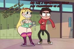 english_text huge_ass huge_breasts miniskirt nipple_piercing star_butterfly star_vs_the_forces_of_evil text useless_clothing