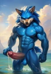 ai_assisted ai_generated anthro balls ballsack big_balls big_penis cock cock_worship cum cum_drip cumshot erect erect_nipples erect_penis erection male male_only multicolored_body multicolored_fur multicolored_hair muscles muscular muscular_anthro muscular_arms muscular_male muscular_thighs naked naked_male nude nude_anthro nude_male pointed_ears