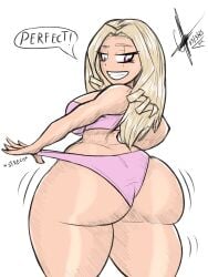 1girls ass big_ass blonde_hair bra bubble_butt dat_ass fat_ass female female_only huge_ass large_ass mount_lady my_hero_academia panties png sixpathoffriendship solo thick_ass thick_thighs wide_hips yuu_takeyama