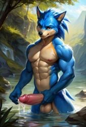 ai_assisted ai_generated anthro balls ballsack big_balls big_penis cock cock_worship cum cum_drip cumshot erect erect_nipples erect_penis erection male male_only multicolored_body multicolored_fur multicolored_hair muscles muscular muscular_anthro muscular_arms muscular_male muscular_thighs naked naked_male nude nude_anthro nude_male pointed_ears