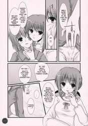 2girls aoi_nagisa comic female highres monochrome multiple_girls panties strawberry_panic strawberry_panic! suzumi_tamao translated underwear yuri